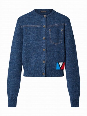 Louis Vuitton® Preppy Stripe Accent Cardigan Blue France. Size S0 in 2023
